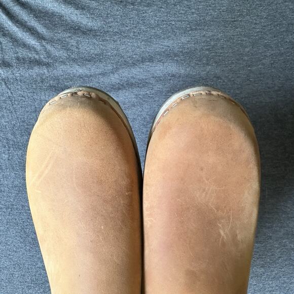 Loota Swedish Clogs Stockholm Camel Suede Size US Womens 8 EU 39 - Picture 4 of 9